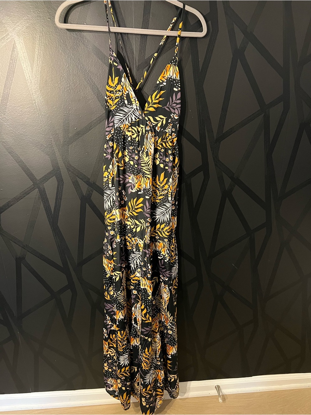 America & Beyond Bengal Beauty Maxi Dress NWT Medium Tiger Print Tropical Boho